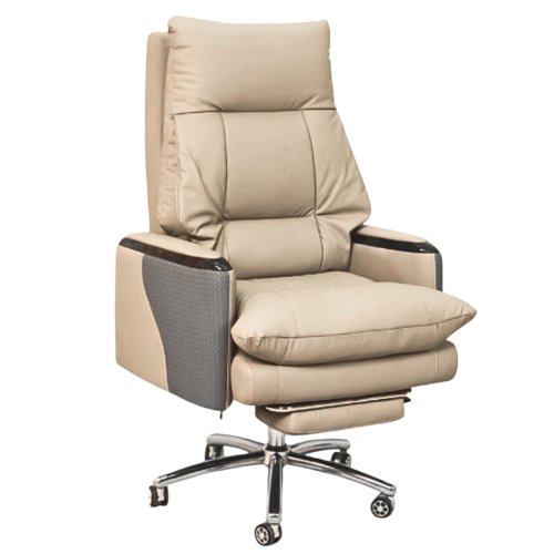 Executive Luxury Boss Chair with Footrest (FT-H0628) Light Cream