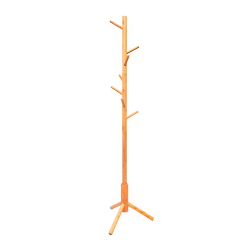 Wooden Coat Rack Stand with 8 Hooks (FT-S605) Cream