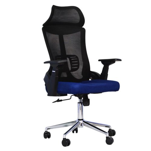 Executive Office Chair (FT-HJ053A) Black and (Blue Mesh)