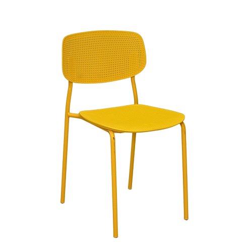 Plastic Ace Canteen Chair (FT-PCC03) Yellow