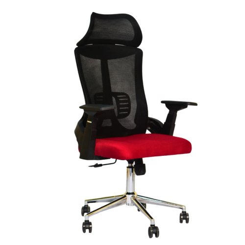 Executive Office Chair (FT-HJ053A) Black and (Red Fabric)