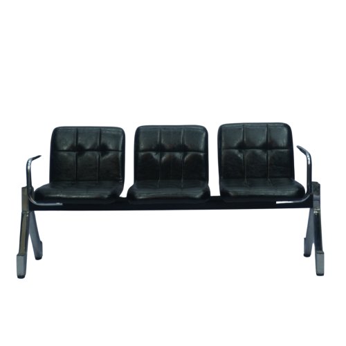 3 Seater Visitor Waiting Chair with Cushioned Seat & Armrest (Black) ( FT - WC04 )
